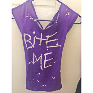Tie dye original  cut & tied BITE ME tee dress